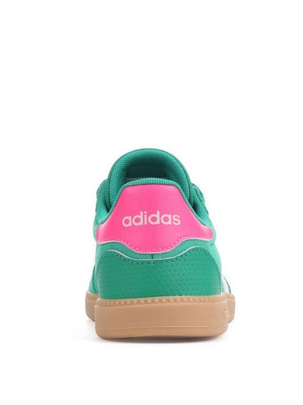 adidas Kids BREAKNET SLEEK J Teal Suede Sneaker with Pink Stripes - Picture 8 of 9